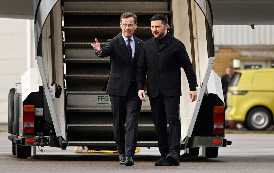 Ulf Kristersson i Wołodymyr Zełenski / autor: PAP/EPA/FREDRIK SANDBERG