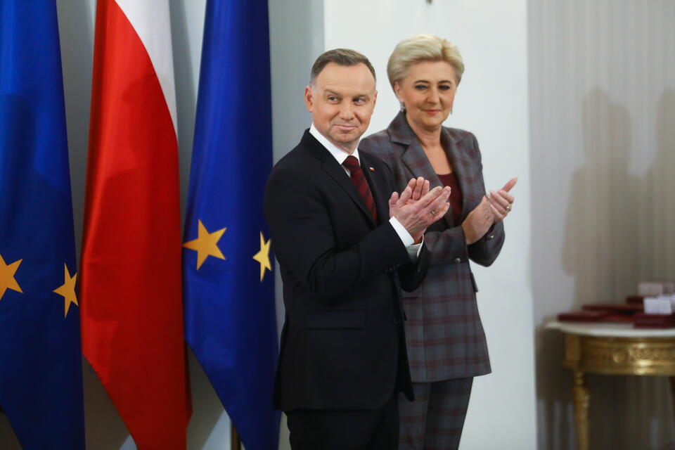 Prezydent Andrzej Duda z małżonką / autor: PAP / Rafał Gruz