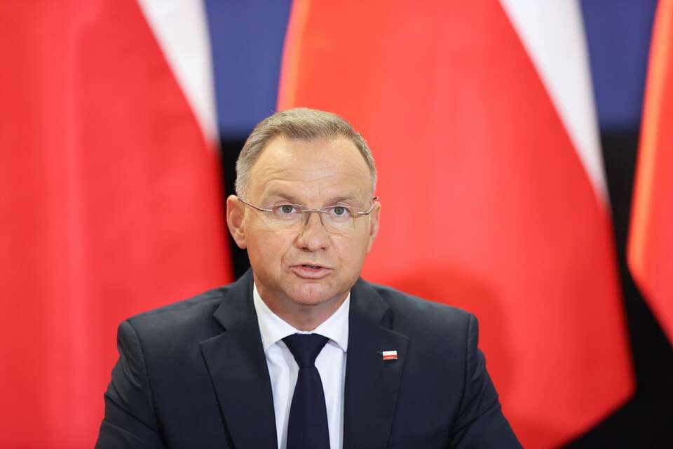 Prezydent Andrzej Duda podczas posiedzenia Rady ds. Samorządu Terytorialnego Narodowej Rady Rozwoju, w Wieluniu / autor: PAP/Marian Zubrzycki