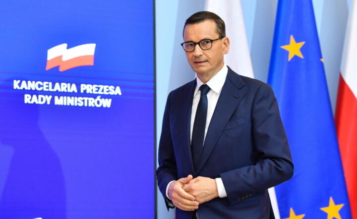 Premier Mateusz Morawiecki na konferencji prasowej. / autor: PAP/Radek Pietruszka