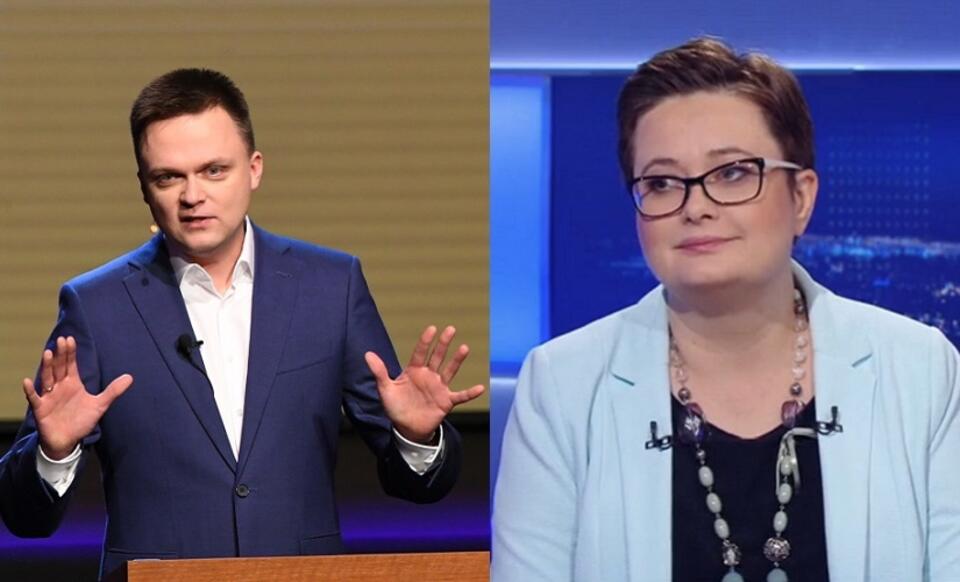 Szymon Hołownia; Katarzyna Lubnauer / autor: PAP/Adam Warżawa; Polsat News