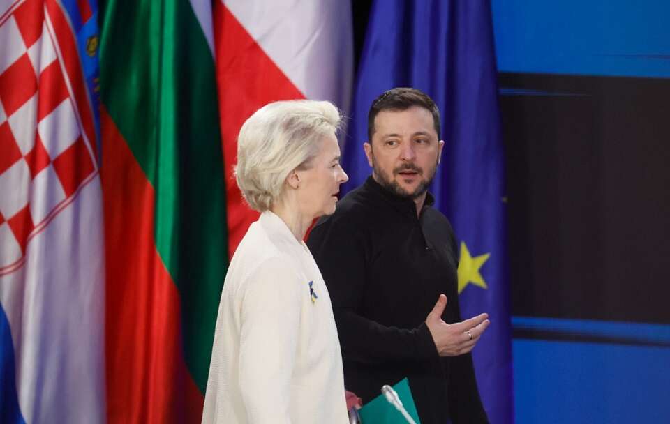 Ursula von der Leyen i Wołodymyr Zełenski / autor: PAP/EPA/GLEB GARANICH / POOL