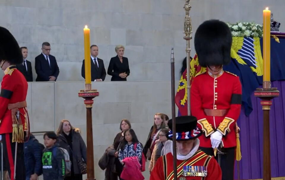Para prezydencka w Westminster Hall w Pałacu Westminsterskim w Londynie / autor: screenshot Twitter Kancelaria Prezydenta 