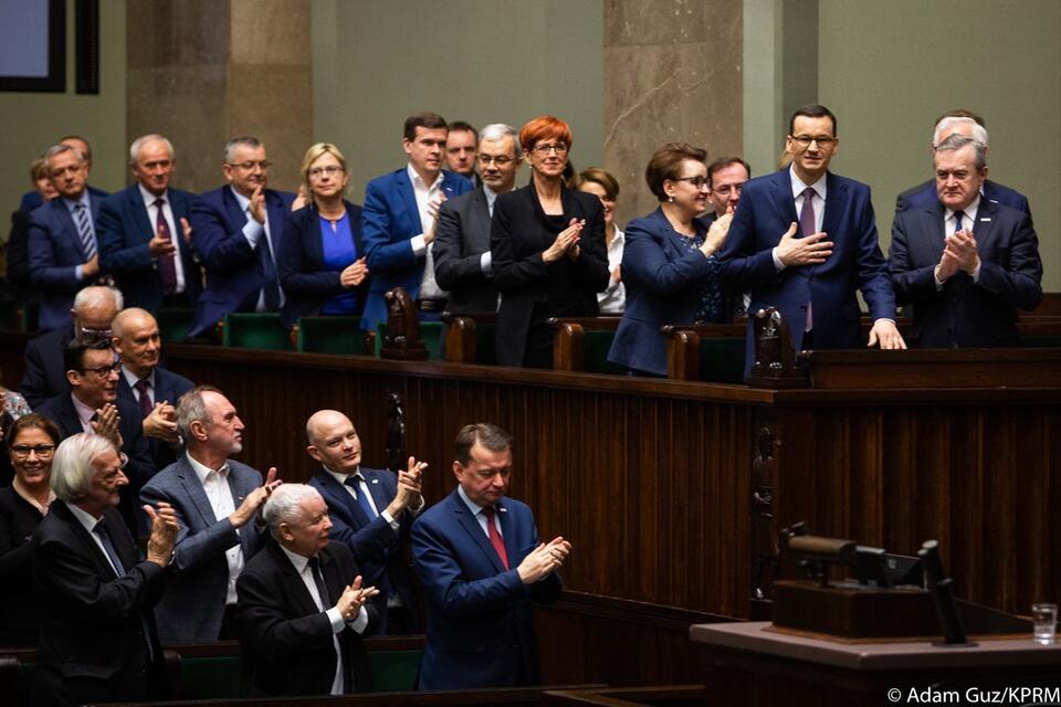 Premier Morawiecki po swoim wystąpieniu w Sejmie / autor: Fot. KPRM