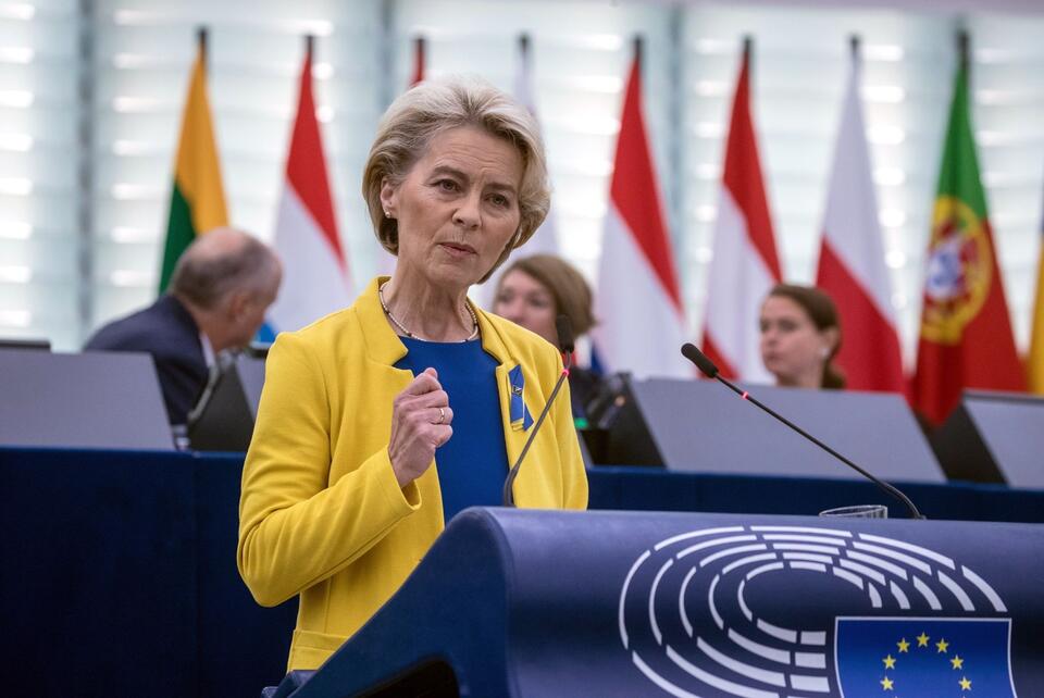 Ursula von der Leyen w Parlamencie Europejskim / autor: PAP/EPA