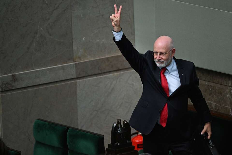 Przewodniczący KRRiT Maciej Świrski na sali plenarnej Sejmu / autor: 	PAP/Radek Pietruszka