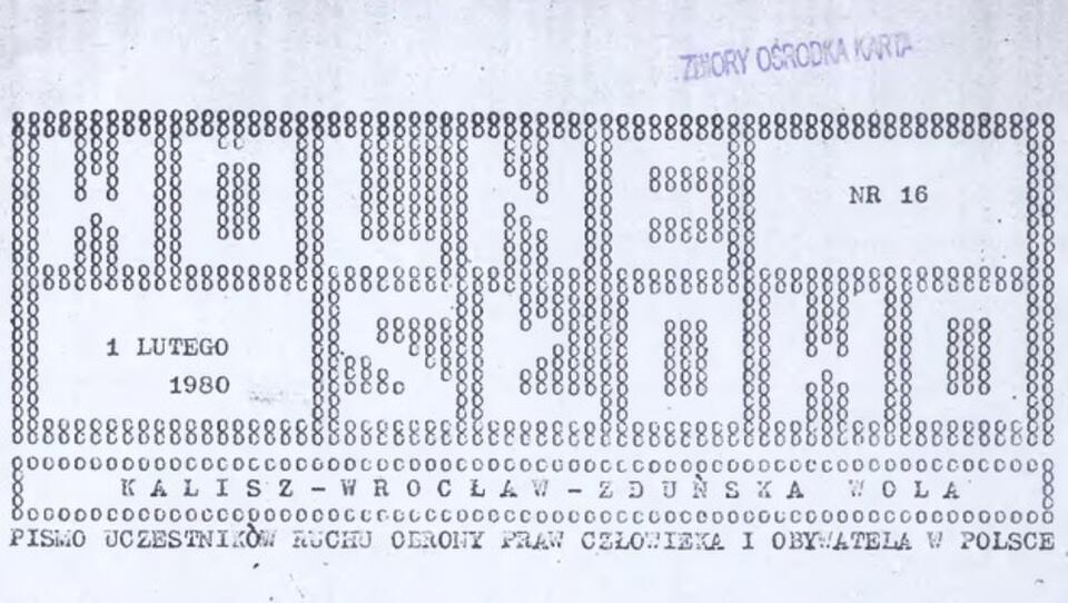 PismoROPCiO  "Wolne słowo", 1980 r. Fot. karta.org.pl