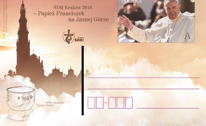 Poczta specjalnie na ŚDM  przygotowała kartkę z papieżem Franciszkiem, fot. materiały PP
