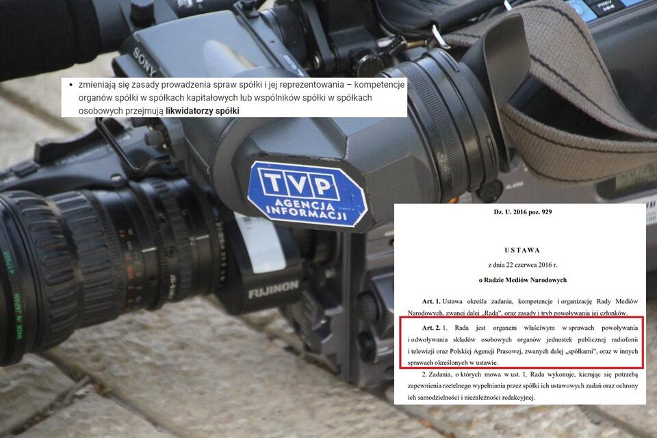 W tle kamera TVP / autor: Fratria/biznes.gov.pl/isap.sejm.gov.pl