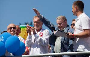 Daniel Olbrychski na marszu środowisk KO / autor: Fratria/Andrzej Wiktor