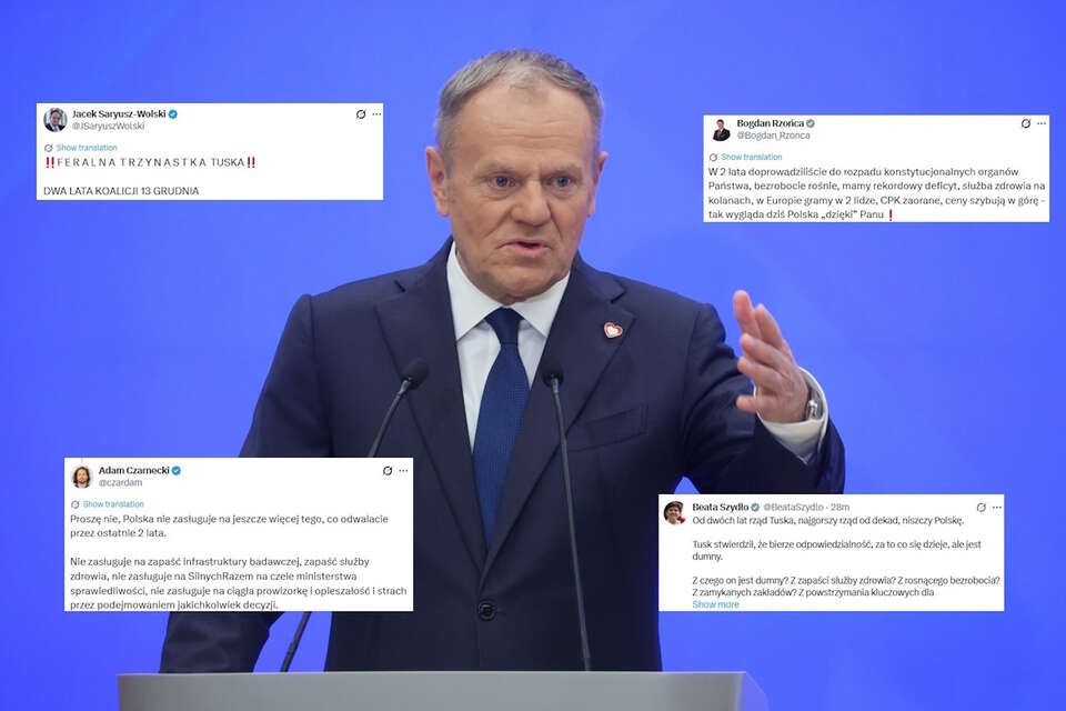 Donald Tusk/Wpisy z platformy X (screeny) / autor: PAP/Leszek Szymański/X