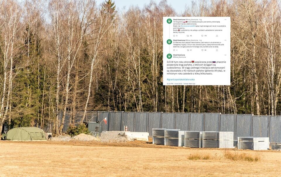 Budowa fizycznej bariery na granicy polsko-białoruskiej. Zdjęcie z marca 2022 r. Obecnie budowana jest bariera elektroniczna / autor: Fratria