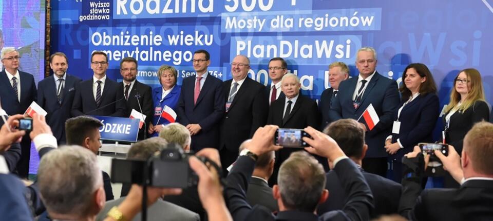 Prezes PiS podczas łódzkiej konwencji partii / autor: PAP/Grzegorz Michałowski