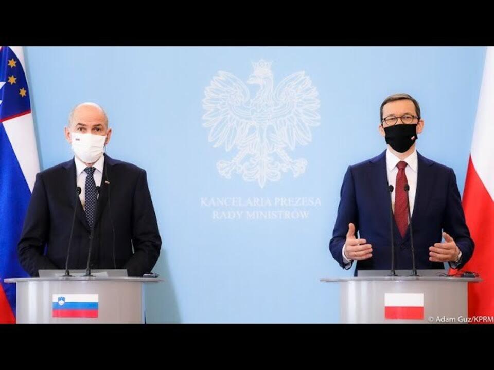 Janez Janša i Mateusz Morawiecki. / autor: YouTube/Kancelaria Premiera