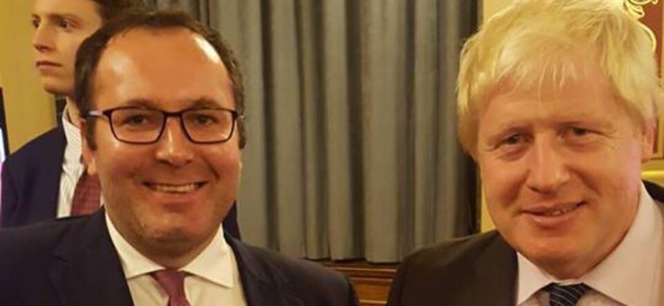 Sławomir Wróbel i Boris Johnson, brytyjski minister spraw zagranicznych / autor: Archiwum S. Wróbla