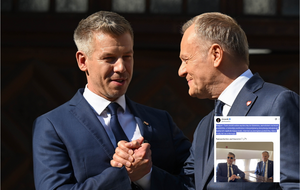 Peter Magyar i Donald Tusk / autor: PAP/Adam Warżawa