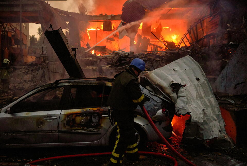 Rosyjski atak na Kijów / autor: PAP/EPA