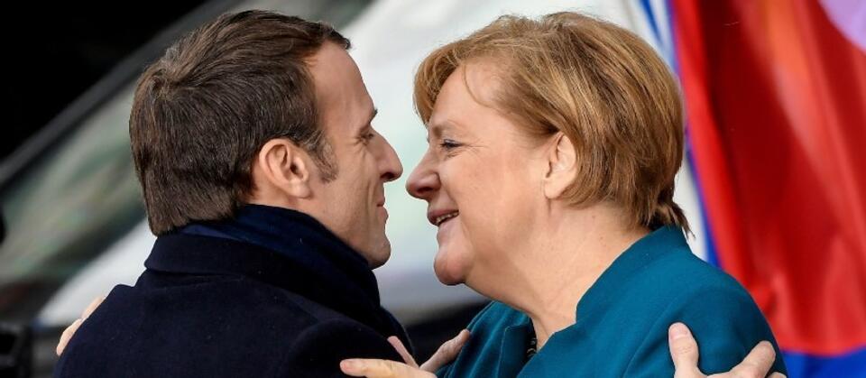 Angela Merkel i Emmanuel Macron w Akwizgranie / autor: PAP/epa