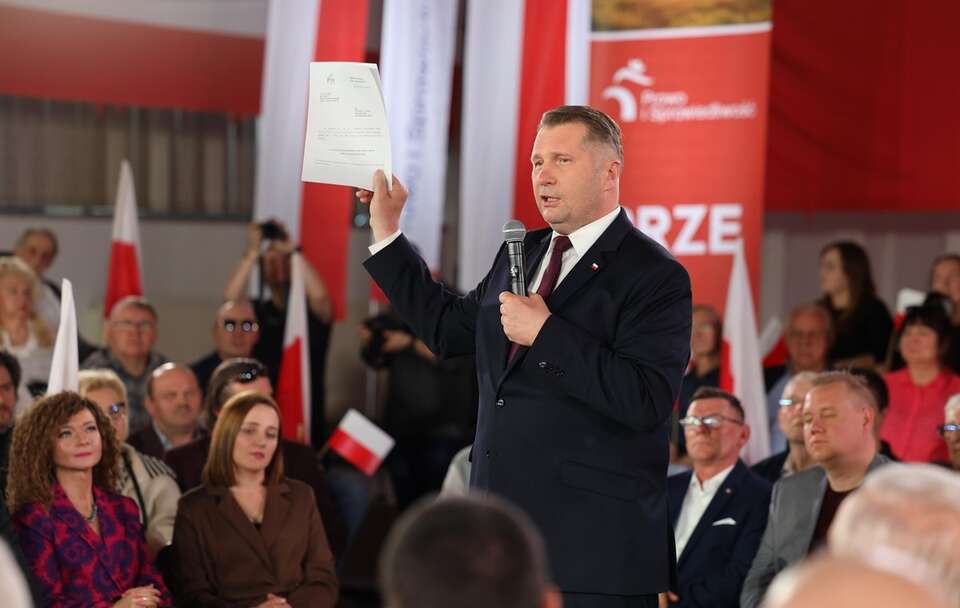 Czarnek w Koninie: "Piątkę Tuska" wyrzucimy do kosza