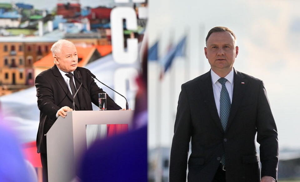 Prezes PiS Jarosław Kaczyński i Prezydent RP Andrzej Duda / autor: PAP/Wojtek Jargiło; Jakub Szymczyk/KPRP