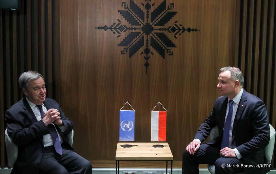 Antonio Guterres/ Andrzej Duda / autor: Twitter/KPRP/Marek Borawski 