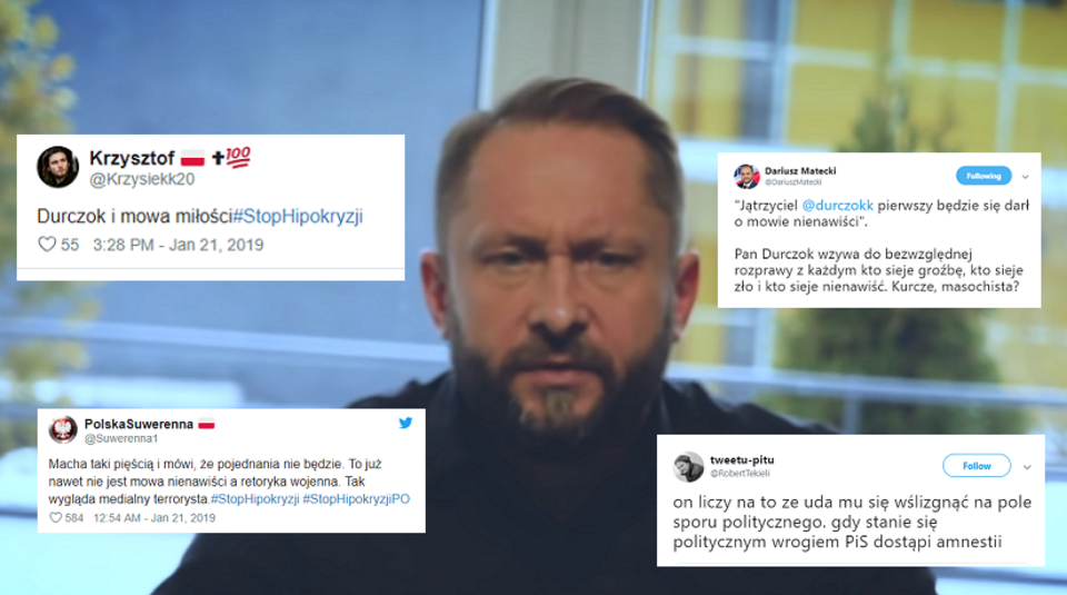 Kamil Durczok; komentarze z Twittera / autor:  YouTube/Silesion; Twitter