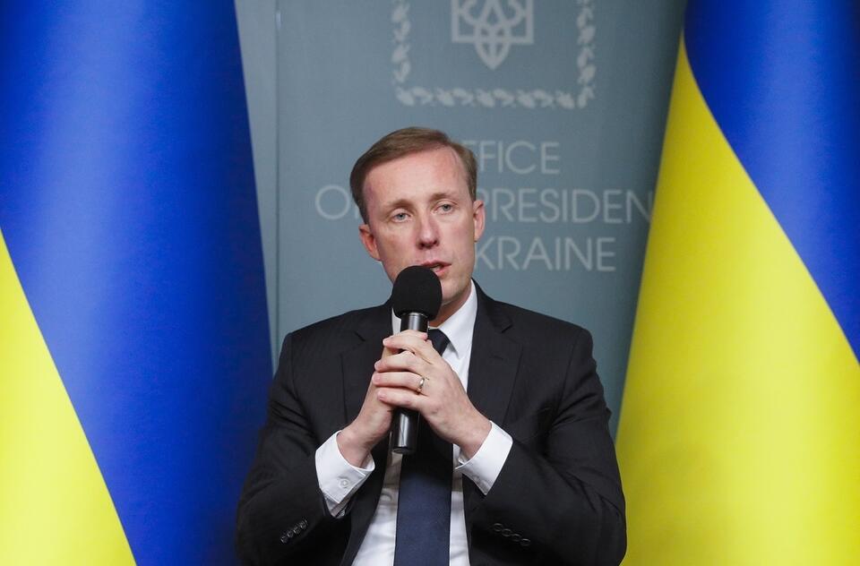 Jake Sullivan - doradca prezydenta USA Joe Bidena ds. bezpieczeństwa narodowego - podczas wizyty w Kijowie / autor: PAP/EPA