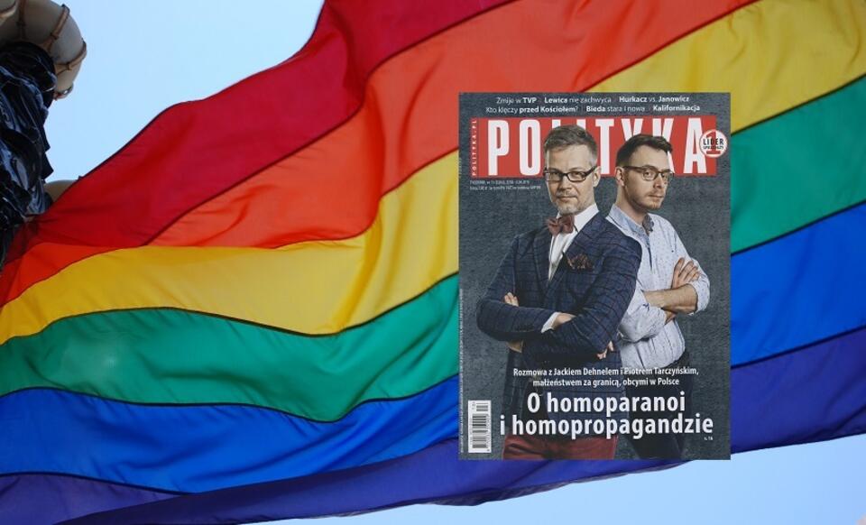 Flaga LGBT; okładka tygodnika Polityka / autor: Pixabay; Fratria/tygodnik Polityka