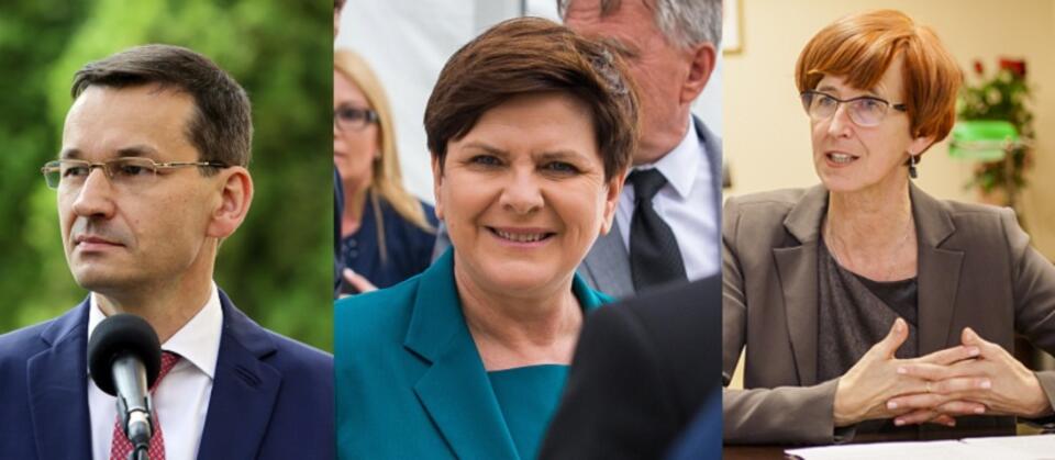 Mateusz Morawiecki, Beata Szydło, Elżbieta Rafalska / autor: PAP/Paweł Supernak; PAP/Jerzy Muszyński; Fratria