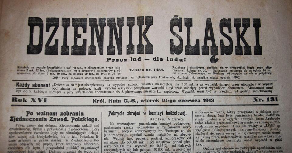 Polski Dziennik Śląski z 1913 roku / autor: wPolityce.pl