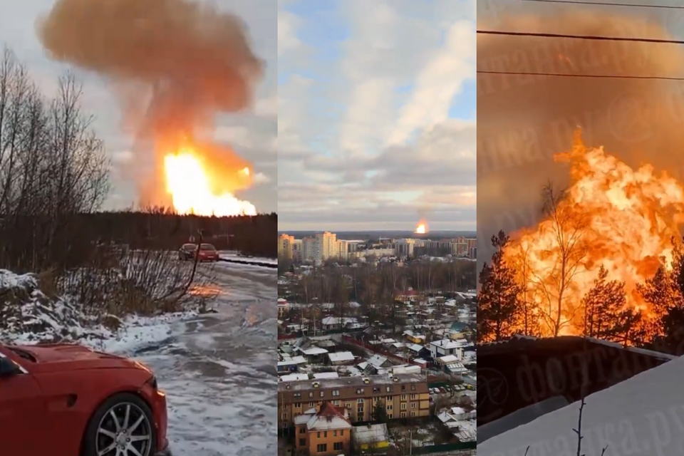 Potężny pożar pod Petersburgiem / autor: screenshot Twitter @JuliaDavisNews @Bielsat_pl