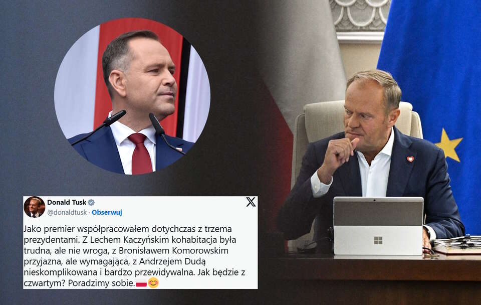 Donald Tusk, Karol Nawrocki / autor: Fratria/PAP/Radek Pietruszka/X