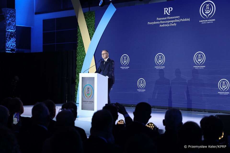 Prezydent RP Andrzej Duda wziął udział w otwarciu organizowanego w Zakopanem III Europejskiego Kongresu Sportu i Turystyki 2025 / autor: Przemysław Keler/KPRP