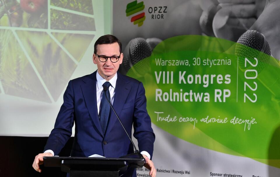 Premier Mateusz Morawiecki podczas VIII Kongresu Rolnictwa RP / autor: PAP/Radek Pietruszka