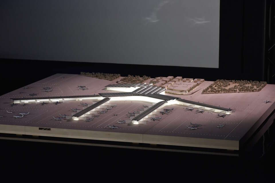 prezentacja koncepcji architektonicznej terminala lotniska CPK, lipiec 2023 / autor: Fratria