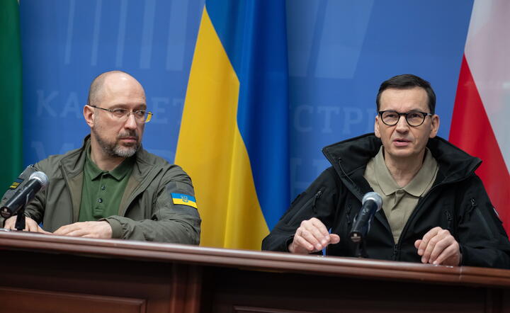 premier RP Mateusz Morawiecki i premier Ukrainy Denys Szmyhal / autor: fotoserwis PAP