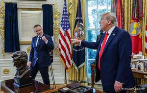 Prezydent Polski Karol Nawrocki i USA Donald Trump / autor: Mikołaj Bujak/KPRP