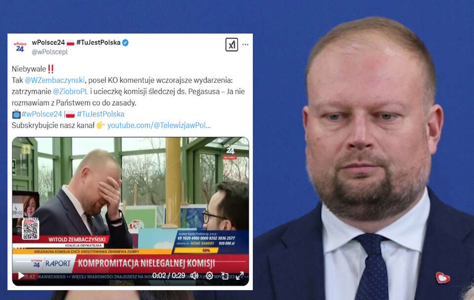 Zembaczyński boi się pytań wPolsce24. "Nie gadamy, serio"