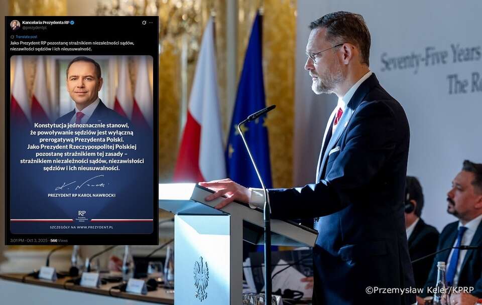 Minister Zbigniew Bogucki odczytuje list prezydenta Karola Nawrockiego / autor: Przemysław Keler/KPRP, X:@prezydentpl