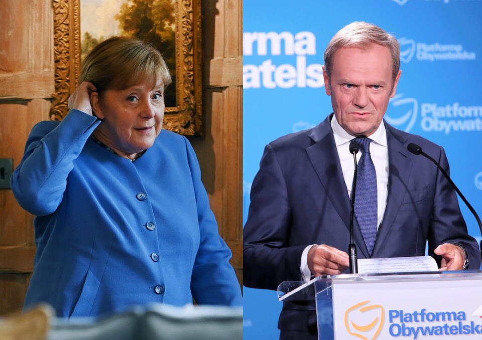 Angela Merkel, Donald Tusk / autor: 	PAP/Wojciech Olkuśnik/PAP/EPA