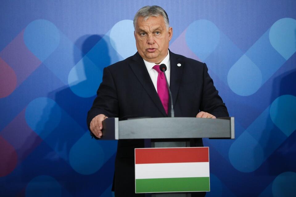 Premier Węgier Viktor Orban podczas konferencji prasowej po obradach szczytu Szefów Państw i Rządów Grupy Wyszehradzkiej w Koszycach. / autor: PAP/Leszek Szymański