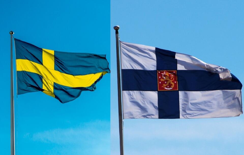 Flagi Szwecji i Finlandii / autor: Fratria