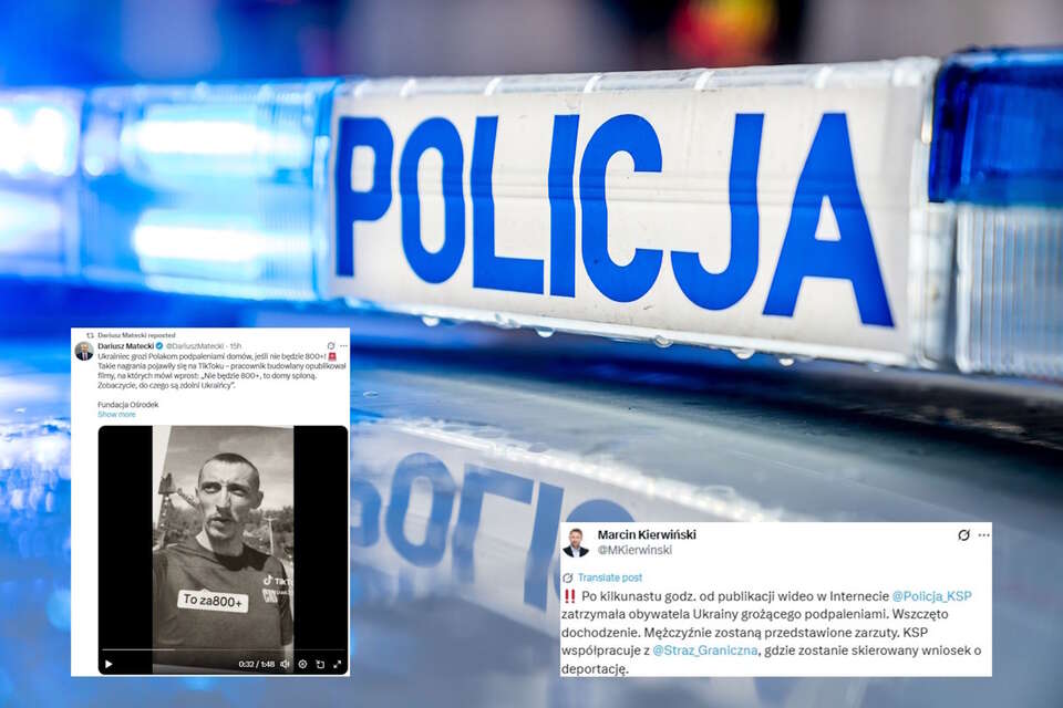Policja zatrzymała Ukraińca, który groził podpaleniami / autor: Fratria/X