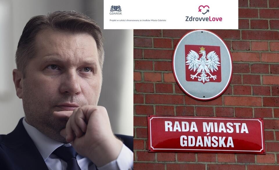 Minister Przemysław Czarnek/Siedziba Rady Miasta Gdańska / autor: Fratria/screen: http://odpowiedzialnygdansk.pl