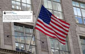 Flaga USA, zdj. ilustracyjne (w miniaturze wpis Baracka Obamy w serwisie X) / autor: Fratria/X