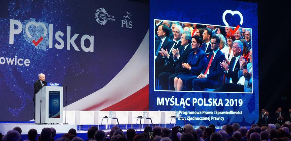 Konwencja 'Myśląc Polska 2019' w Katowicach, sobota, przemawia prezes Jarosław Kaczyński / autor: wPolityce.pl