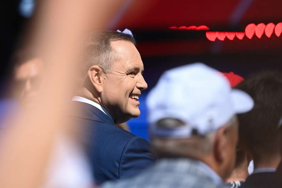 Prezydent elekt Karol Nawrocki na pikniku rodzinnym ph. "Wygrała Polska" na terenie amfiteatru w Pułtusku / autor: PAP/Piotr Nowak