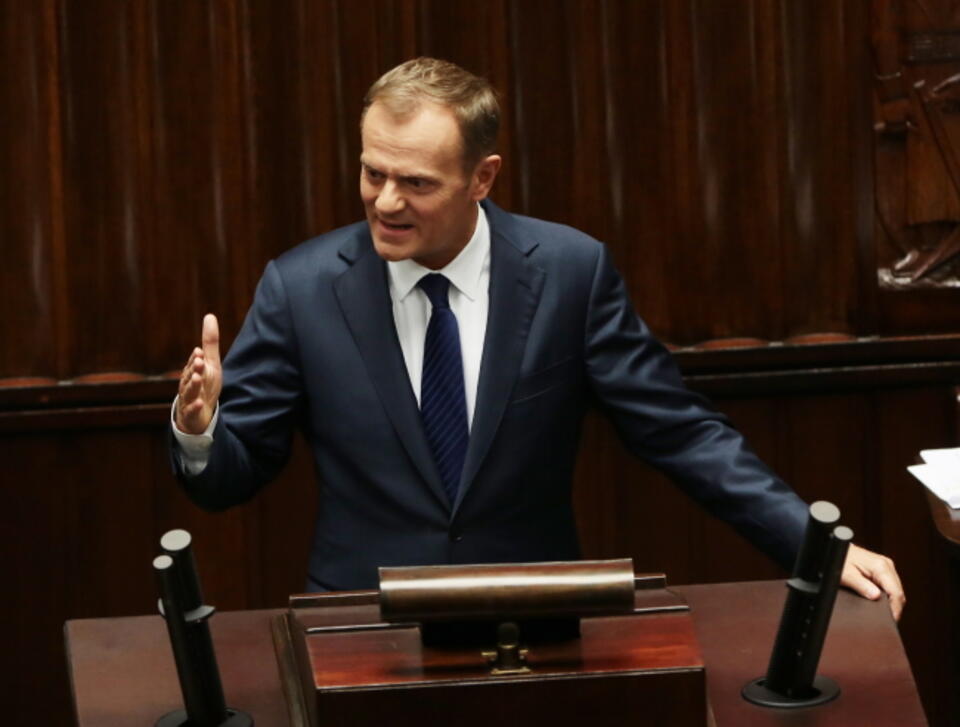 Kolejne przemówienie premiera Tuska było festiwalem kłamstw, Fot. PAP/Tomasz Gzell 