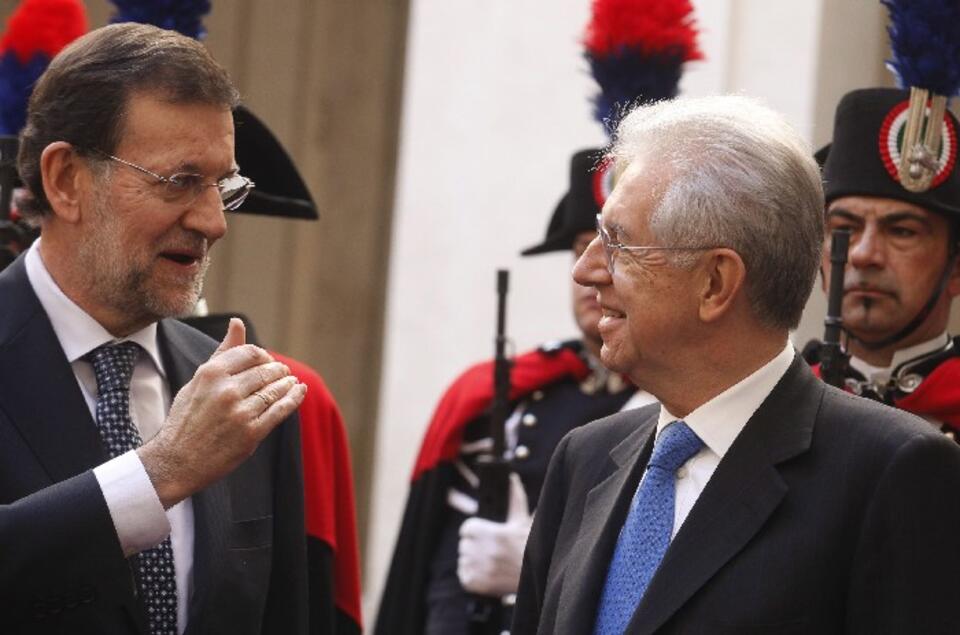 Premier Hiszpanii Mariano Rajoy i Mario Monti, PAP/EPA
