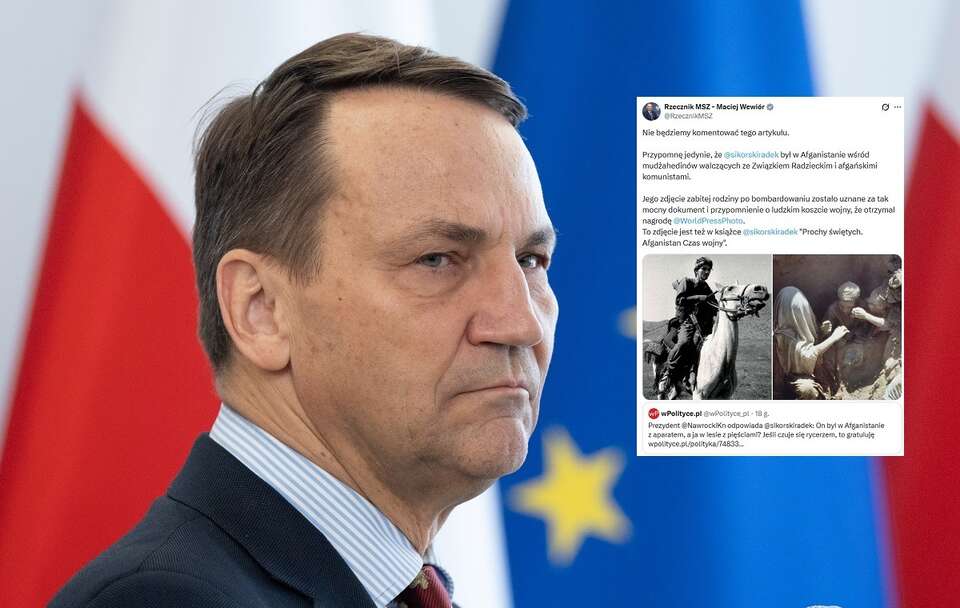 MSZ reaguje na nasz tekst. Jest zdjęcie Sikorskiego na koniu